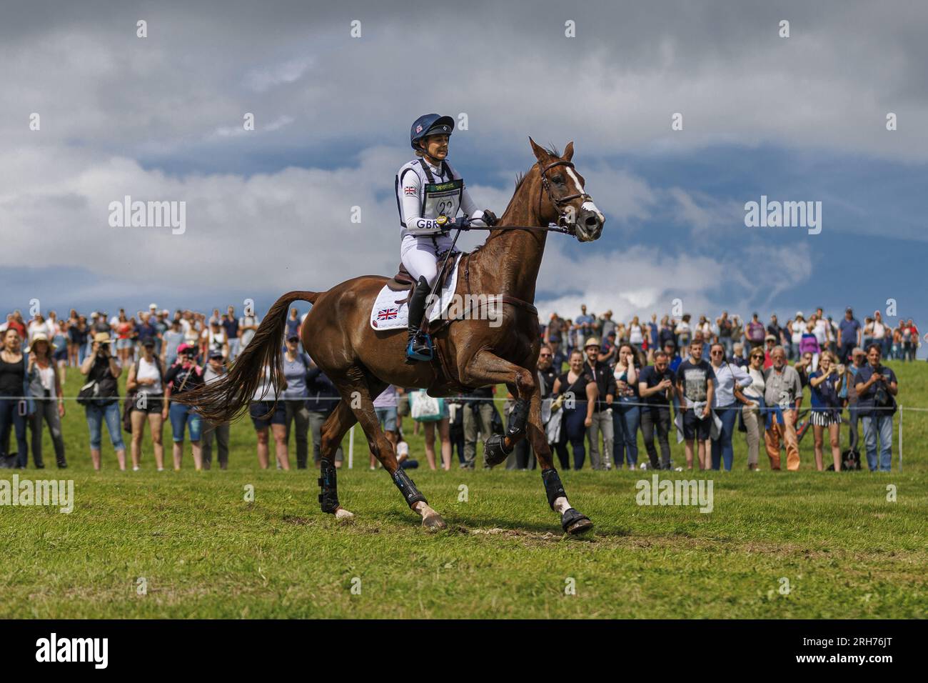 Yasmin INGHAM (GBR) BANZAI DU LOIR competes during the cross-country event and took the 25 th rank at this event, at the FEI Eventing European Championship 2023, Equestrian CH-EU-CCI4-L event on August 12, 2023 at Haras du Pin in Le Pin-au-Haras, France Stock Photo