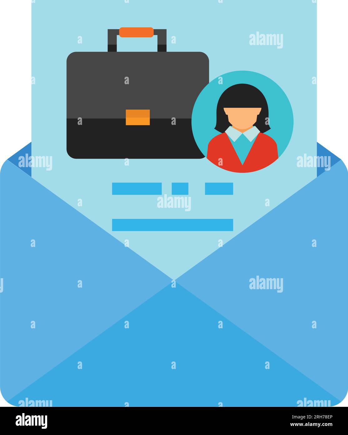 Envelope with cover letter vector icon Stock Vector