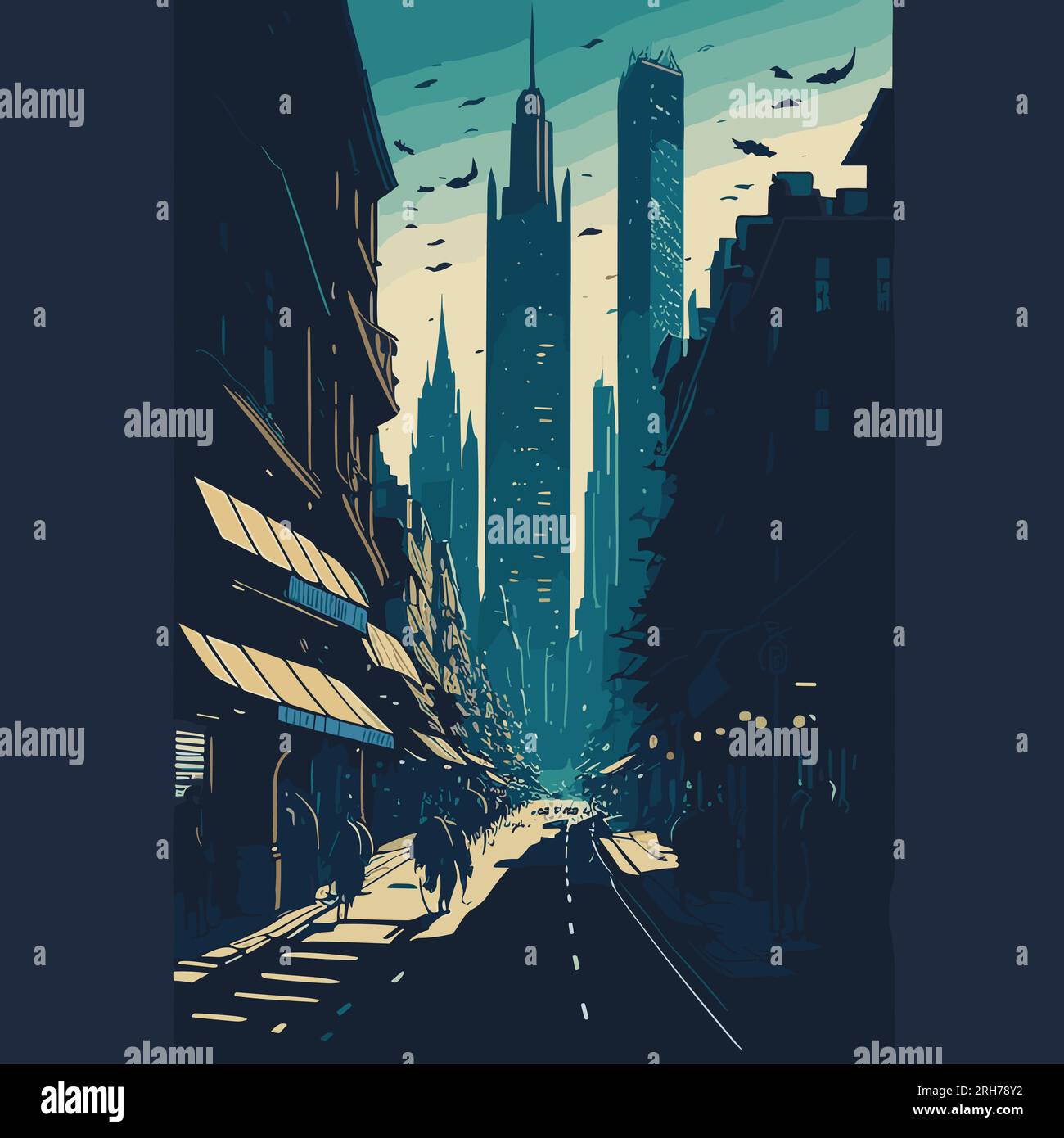 Historic street in york city Stock Vector Images - Alamy