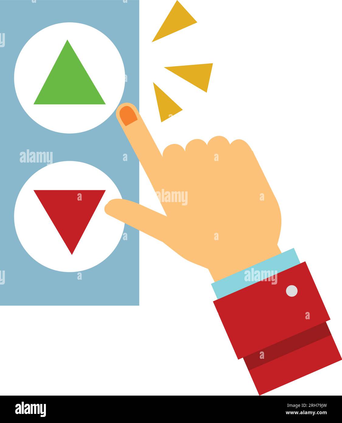 Hand pushing elevator buttons vector icons Stock Vector Image & Art - Alamy