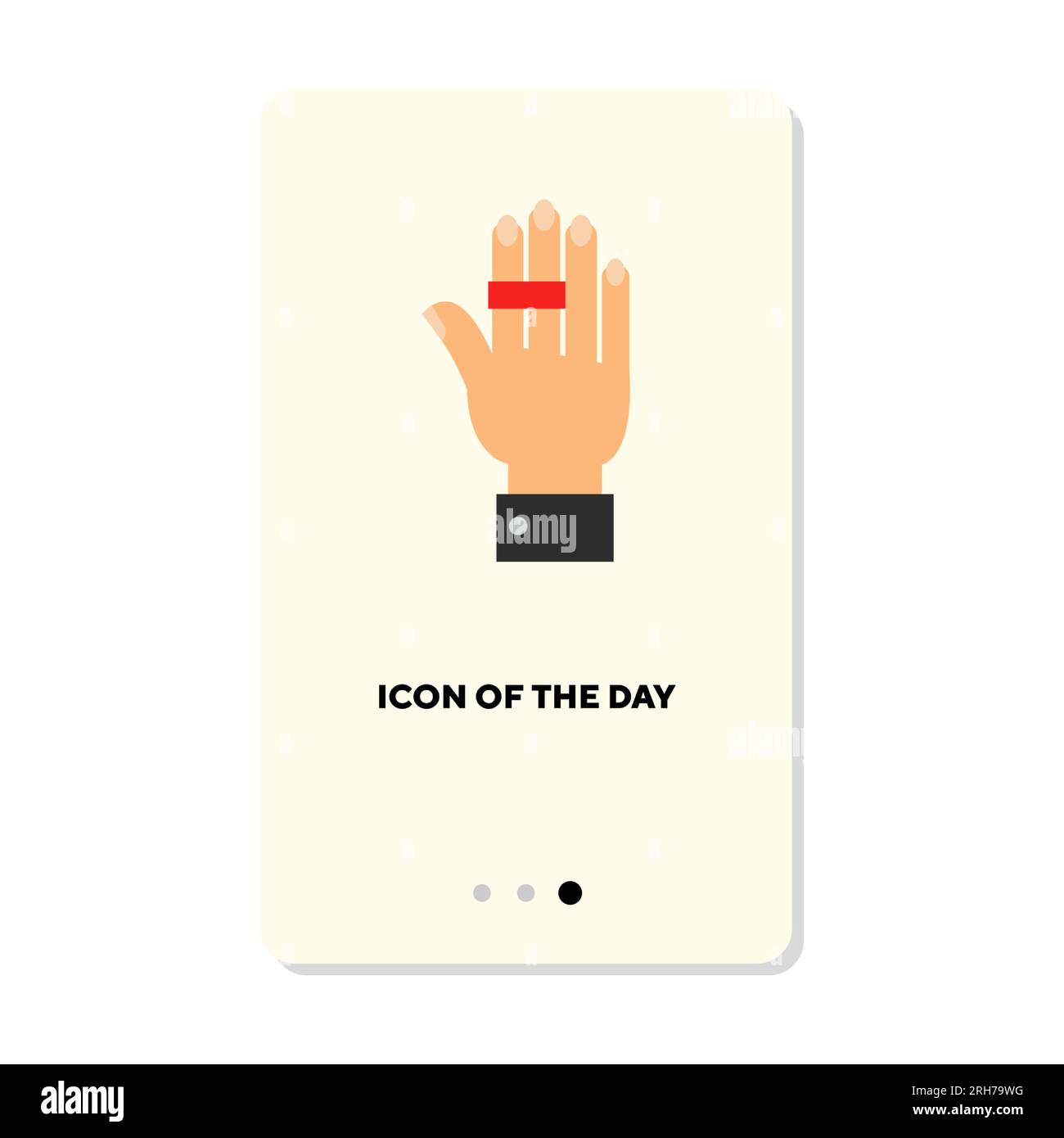 Hands holding red object between fingers flat vector icon Stock Vector ...