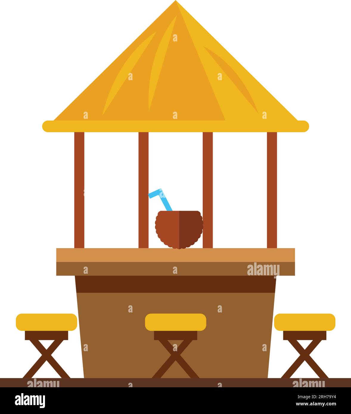 Beach bar with stools vector icon Stock Vector