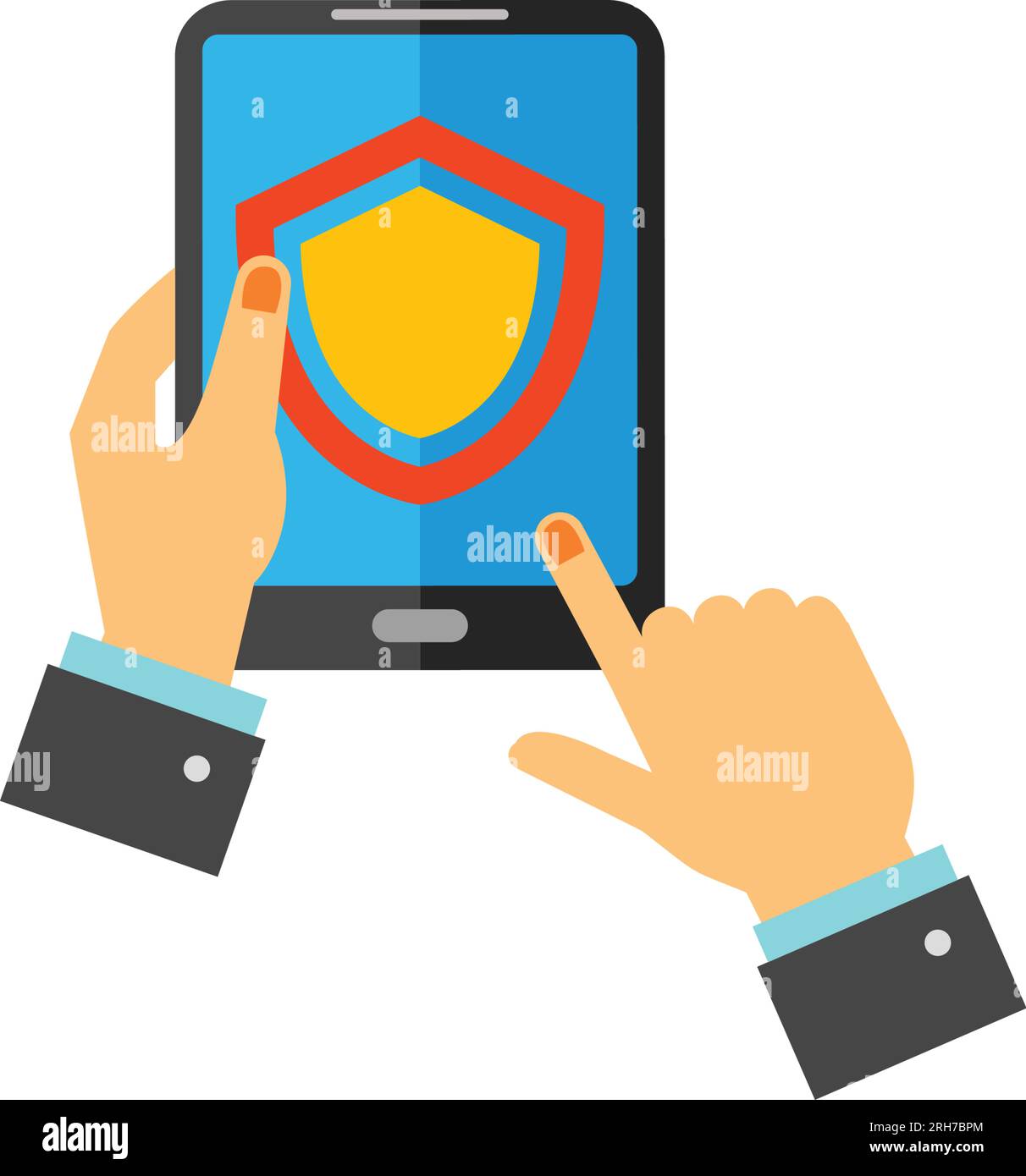 Mobile security icon Stock Vector