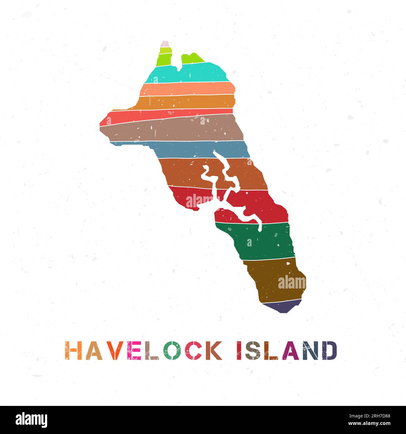 Havelock Island map design. Shape of the island with beautiful