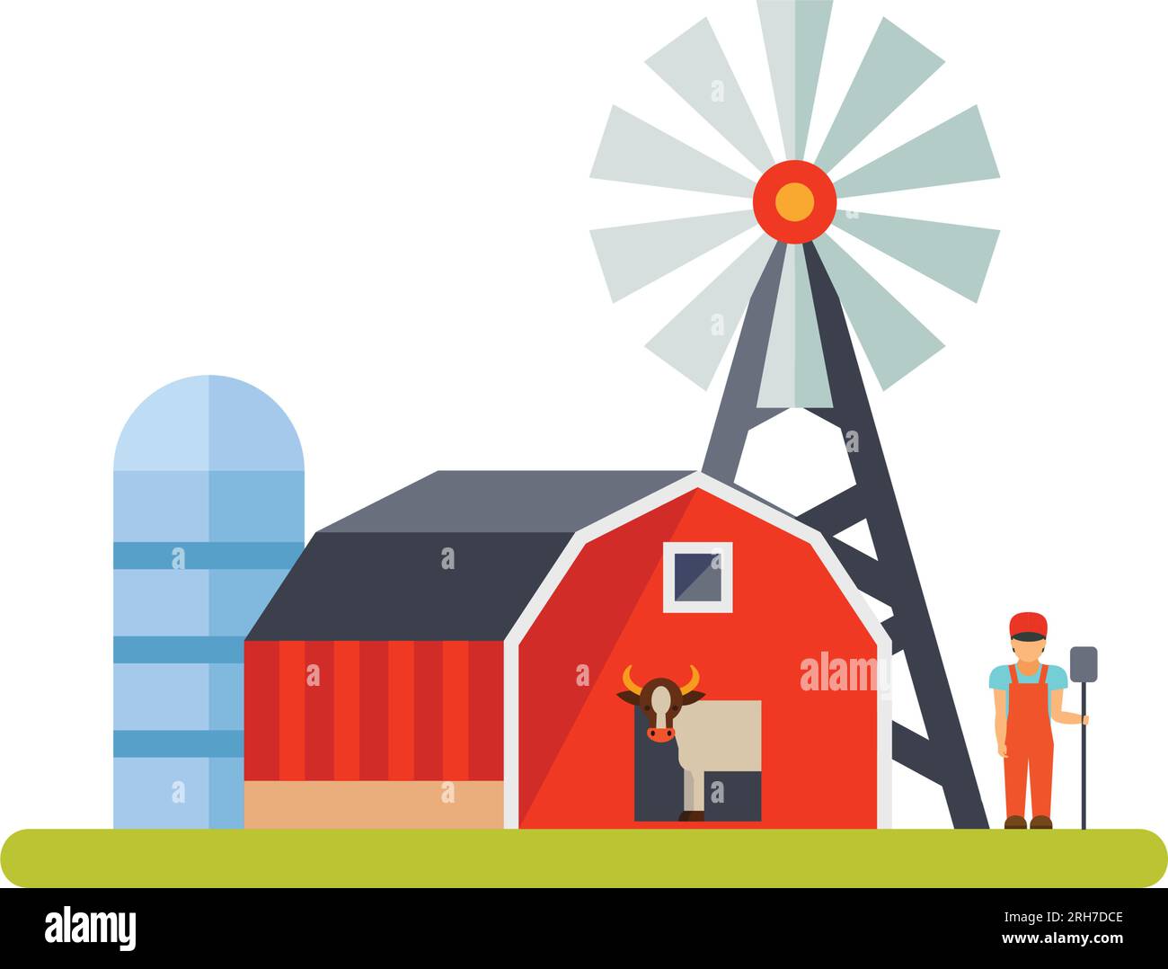 Milk farm with farmer vector icon Stock Vector Image & Art - Alamy