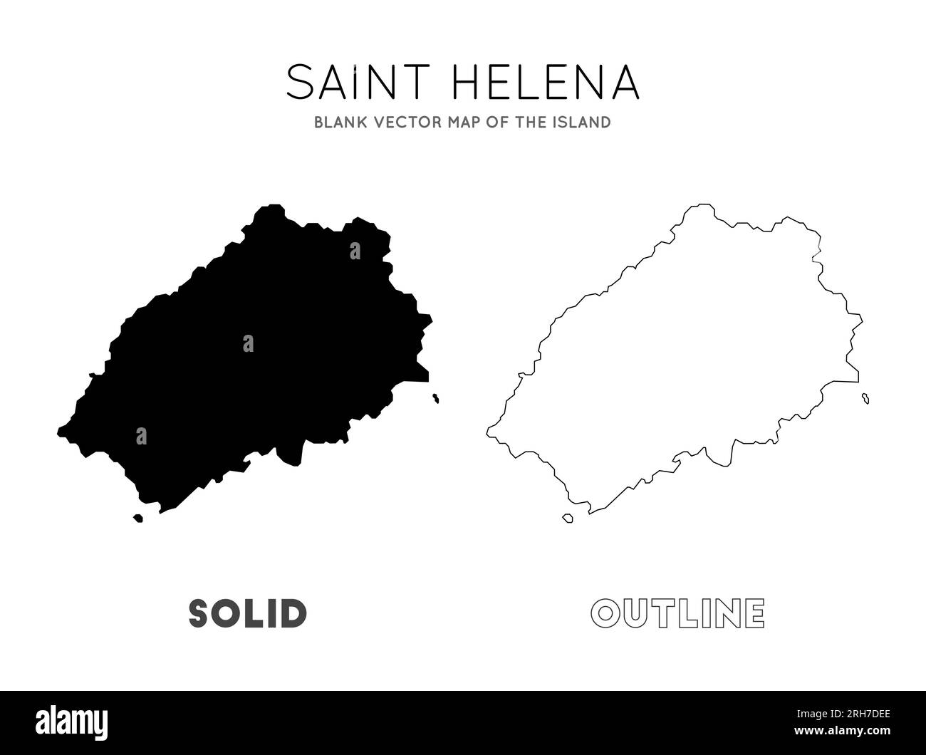 Saint Helena map. Blank vector map of the Island. Borders of Saint Helena for your infographic. Vector illustration. Stock Vector