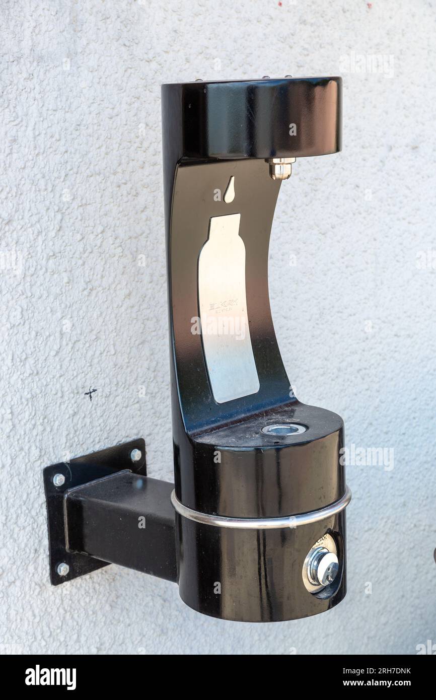 A public drinking water fountain in Lower Largo, Fife, Scotland Stock Photo