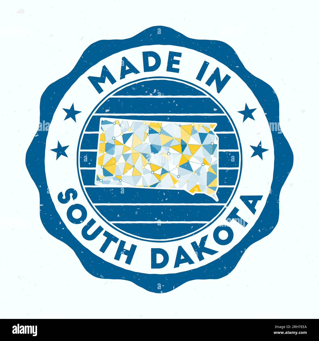 Made In South Dakota. US state round stamp. Seal of South Dakota with ...