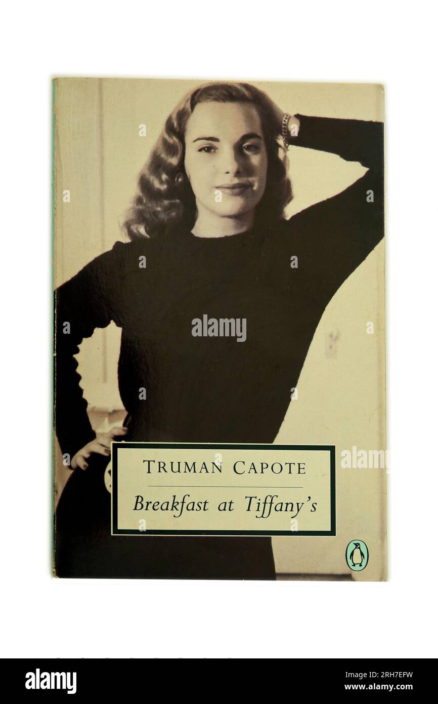 Truman Capote - Breakfast at Tiffany's. Paperback book cover. Studio set up with white background Stock Photo