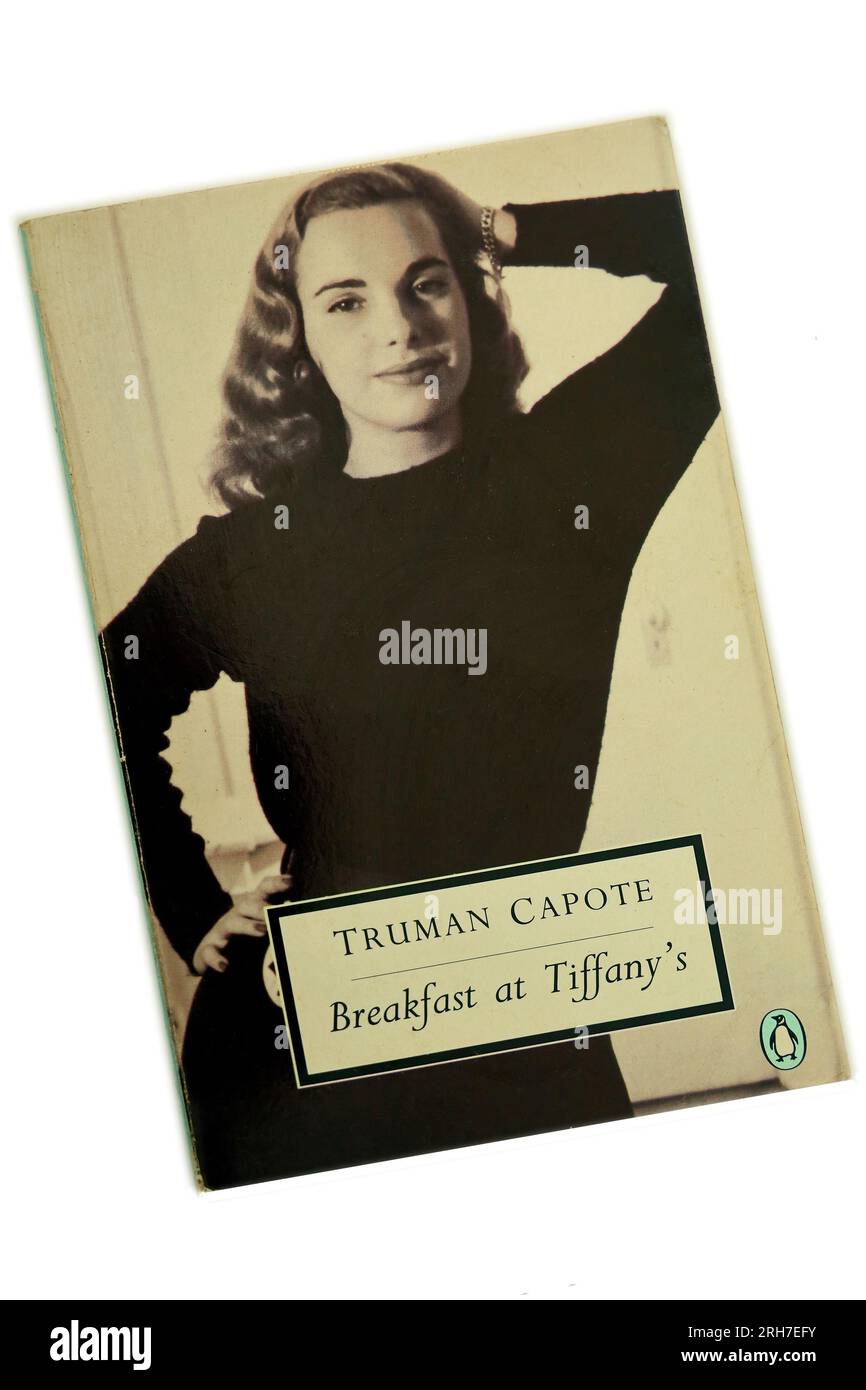 Truman Capote - Breakfast at Tiffany's. Paperback book cover. Studio set up with white background Stock Photo