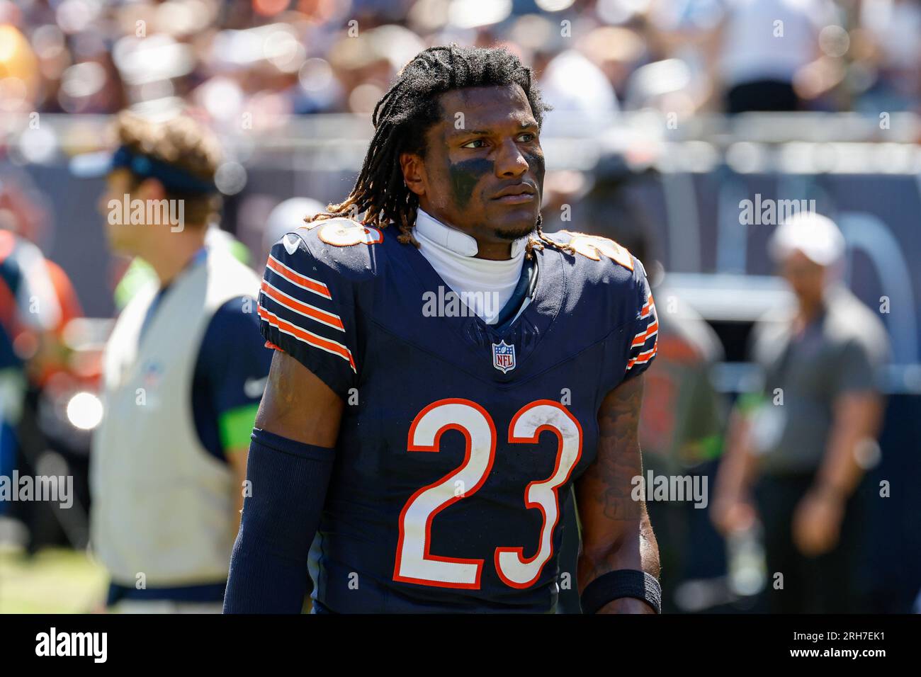 Chicago Bears safety Adrian Colbert (23) walks off the field after the
