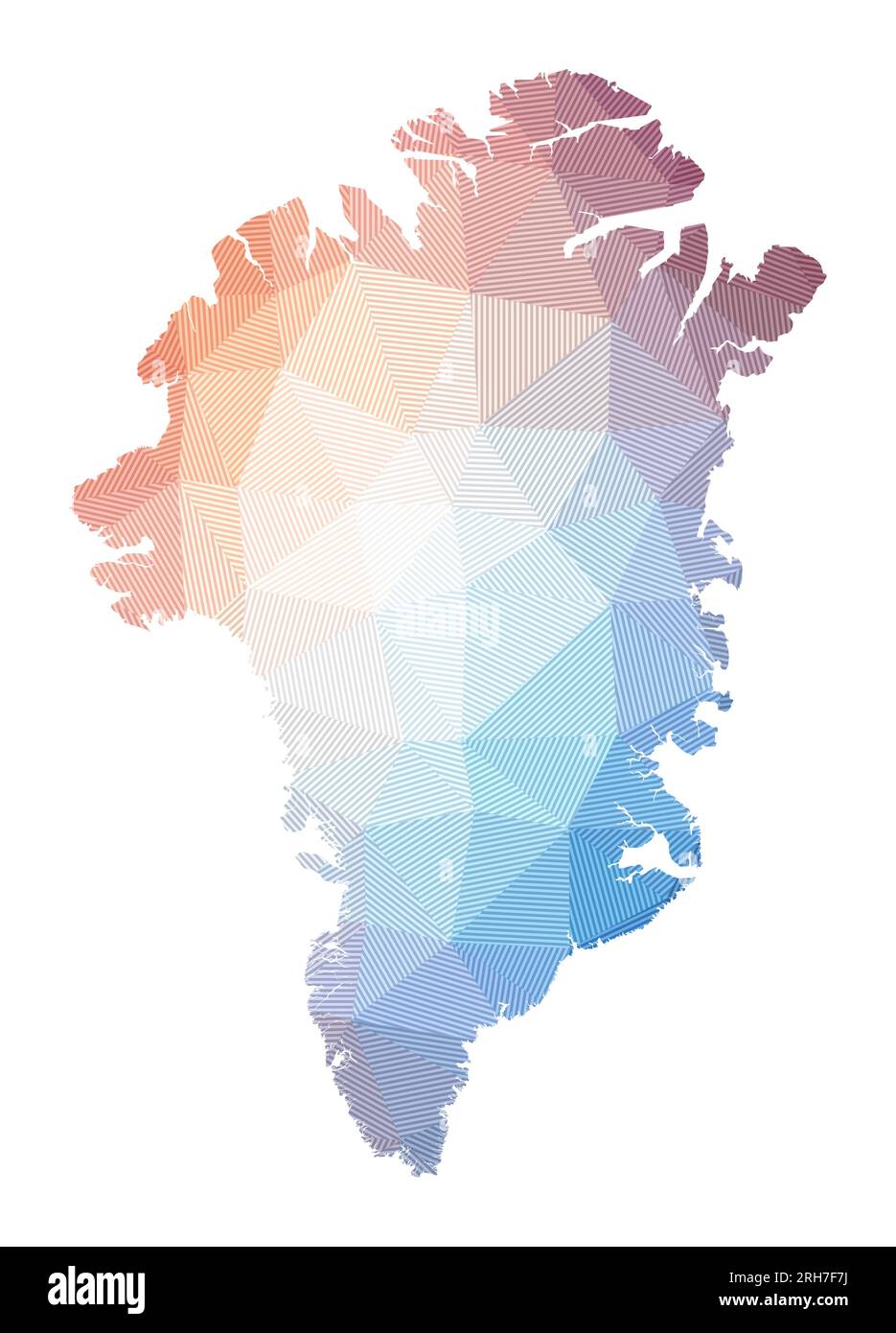 Map of Greenland. Low poly illustration of the country. Geometric ...
