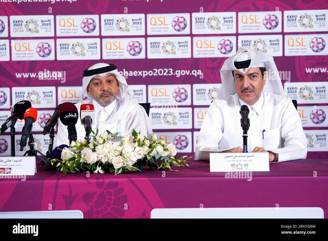 Hani Taleb Ballan, CEO of Qatar Stars League and Mohamed Ali Al Khouri