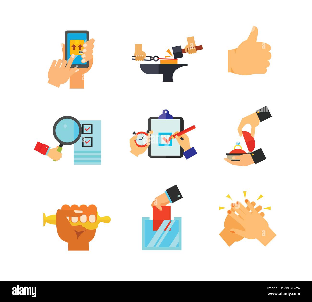 Hand sign icon set Stock Vector Image & Art - Alamy
