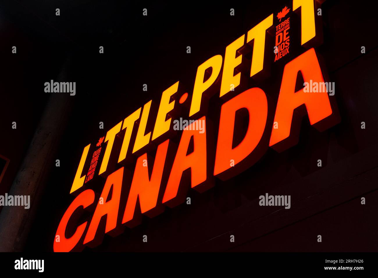 Toronto, ON, Canada June 4, 2023 View of a small exhibit on a miniature landmark of Canada's