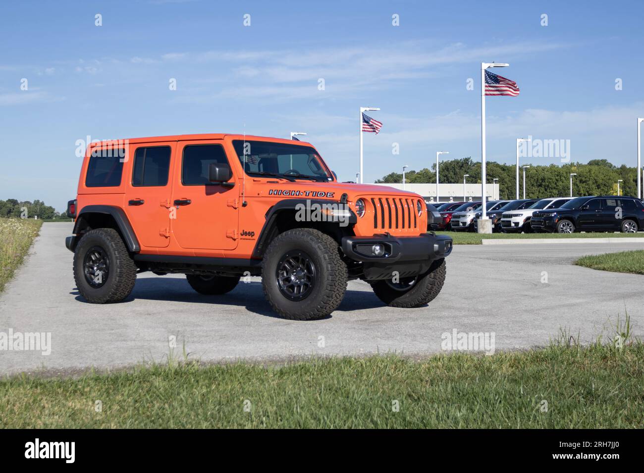 Tipton August 13, 2023 Jeep Wrangler display at a Stellantis