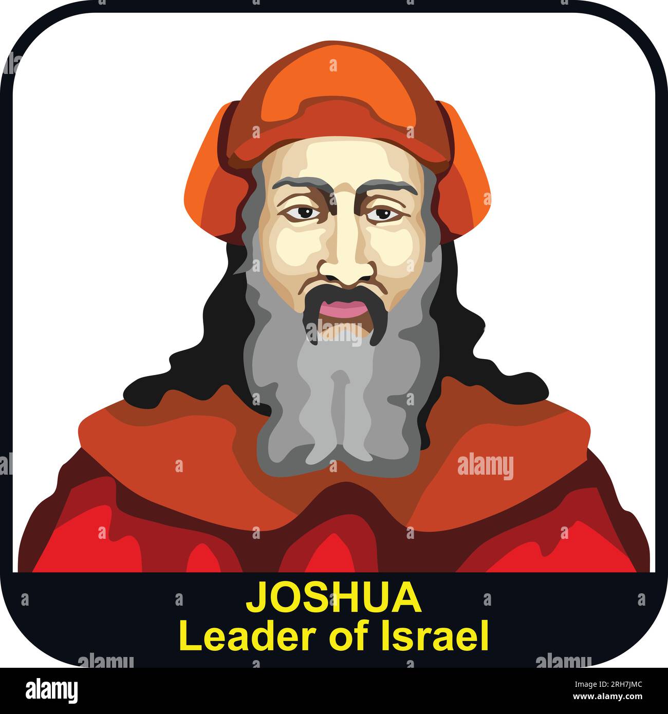 Joshua 2nd Leader of Israel Stock Vector