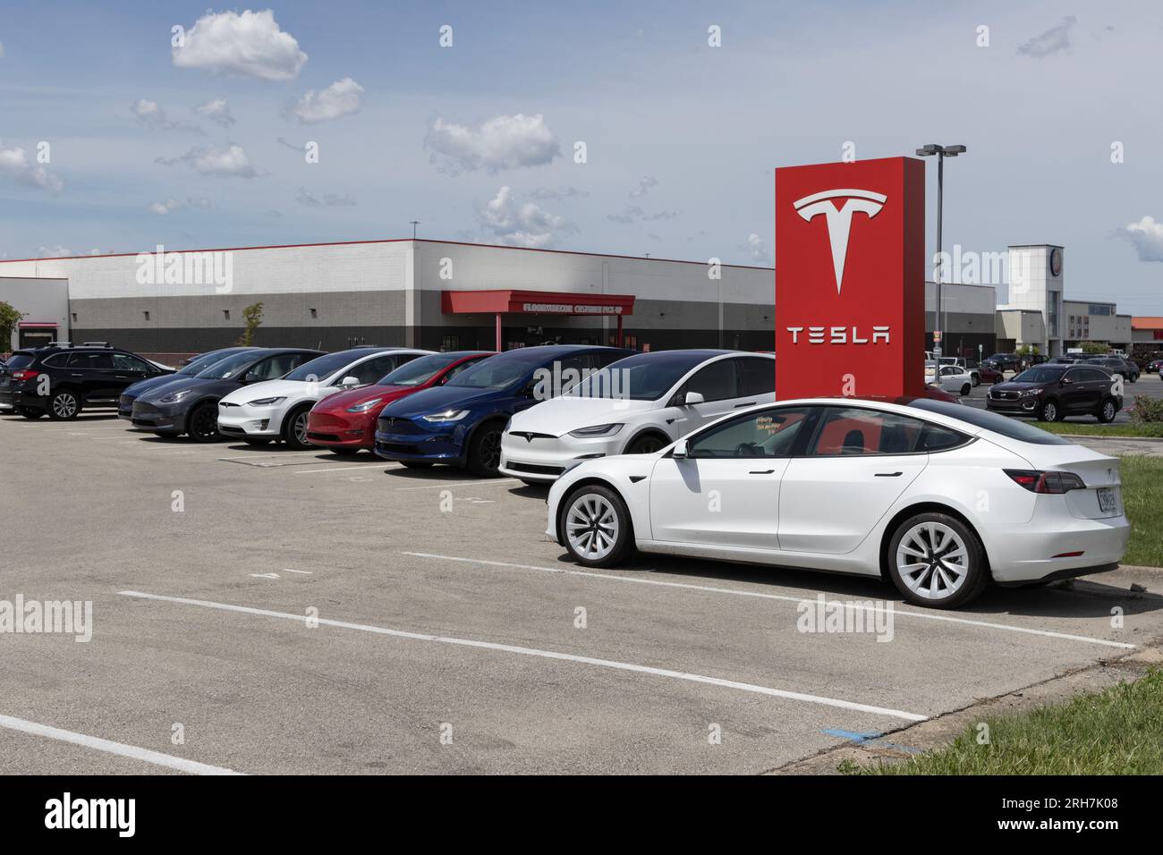 Indianapolis August 13, 2023 Tesla EV electric vehicles on display