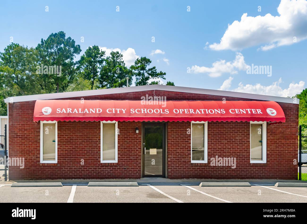 Saraland City Schools Operations Center is pictured, Aug. 12, 2023, in Saraland, Alabama. Saraland City Schools was formed in 2006. Stock Photo
