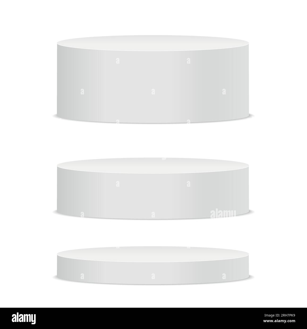 Empty white round podium on white background. Vector. Stock Vector