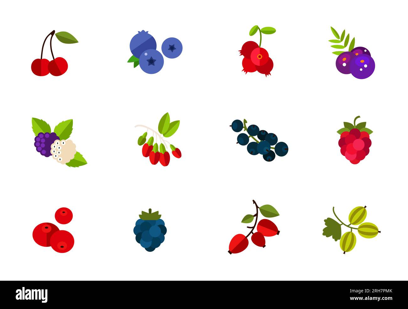 Wild and cultivated berries icon set Stock Vector Image & Art - Alamy