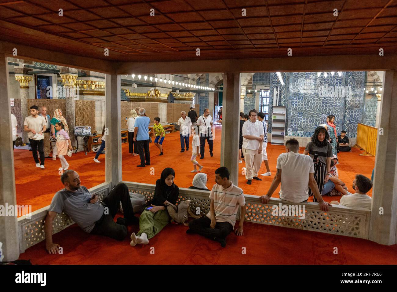 Istanbul, Turkey. August 14, 2023 Muslims and tourists visiting and