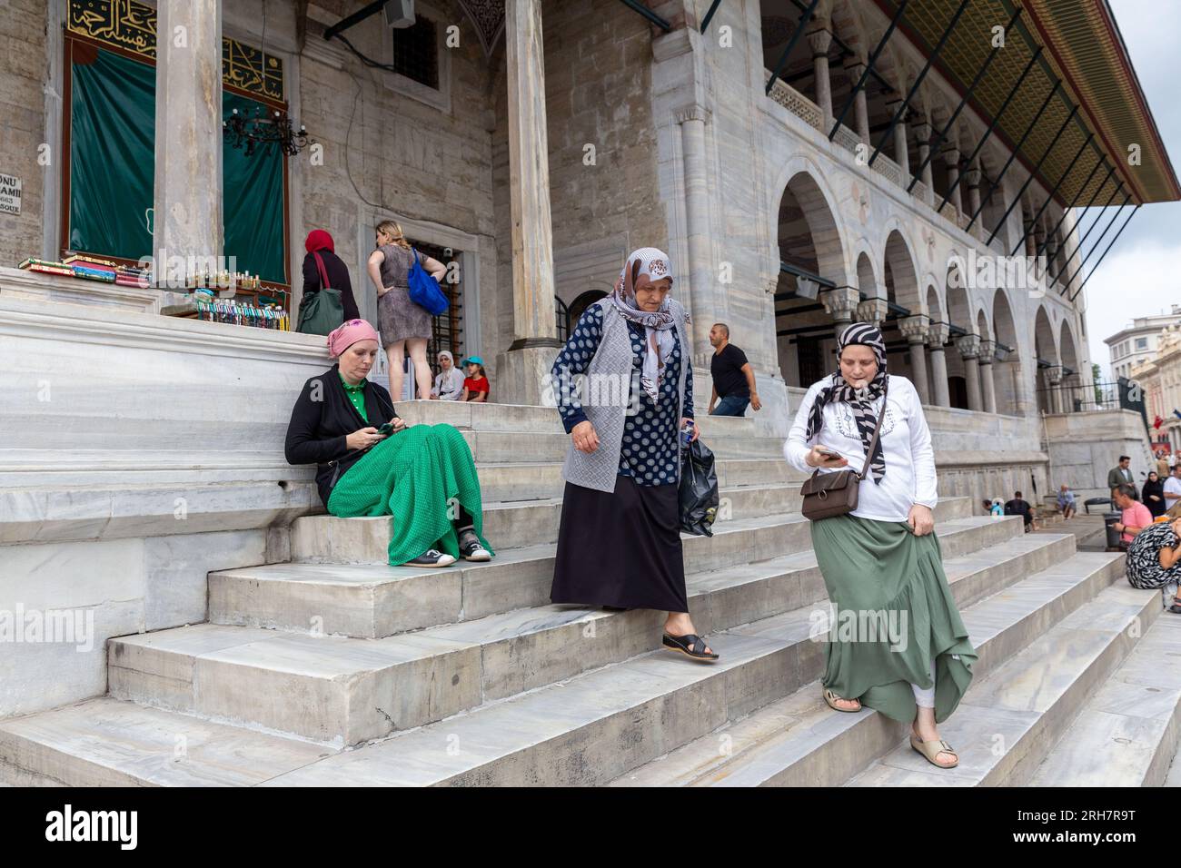 August 14, 2023 Muslims and tourists in the outer courtyard visiting