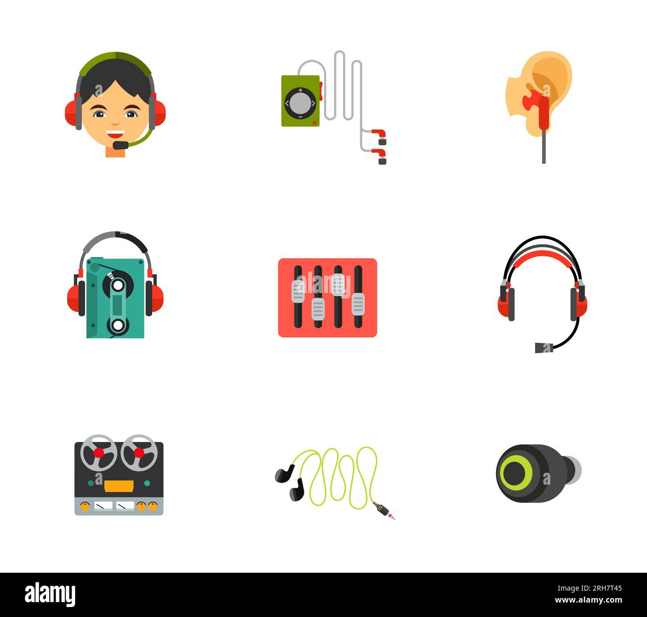 Earphones icon set Stock Vector Image & Art Alamy