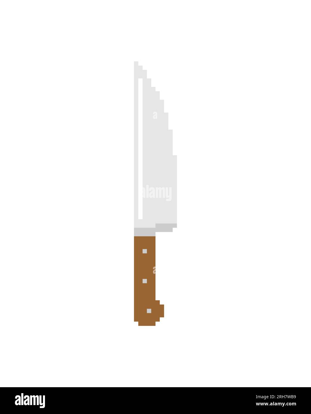 Kitchen knife pixel art, 8 bit kitchen utensils sign. pixelated Dishes