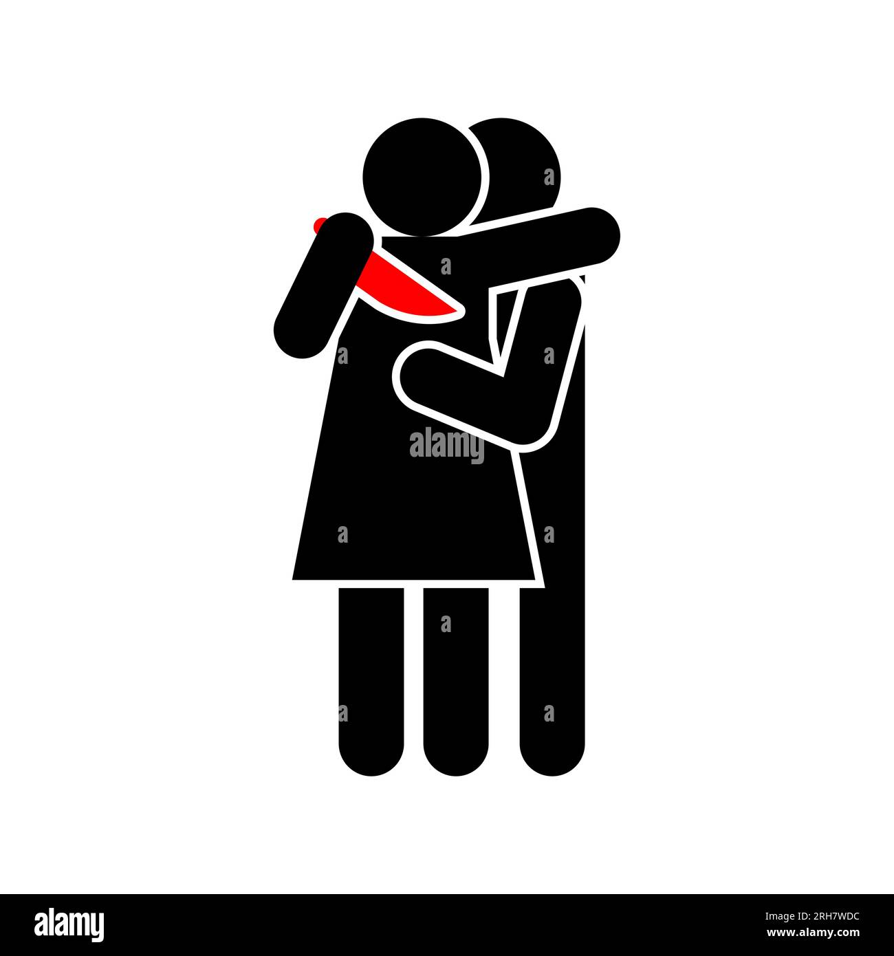 Changing husband. guy betrayed. Man traitor with knife. Concept of sticking a knife in wife's back. Stock Vector