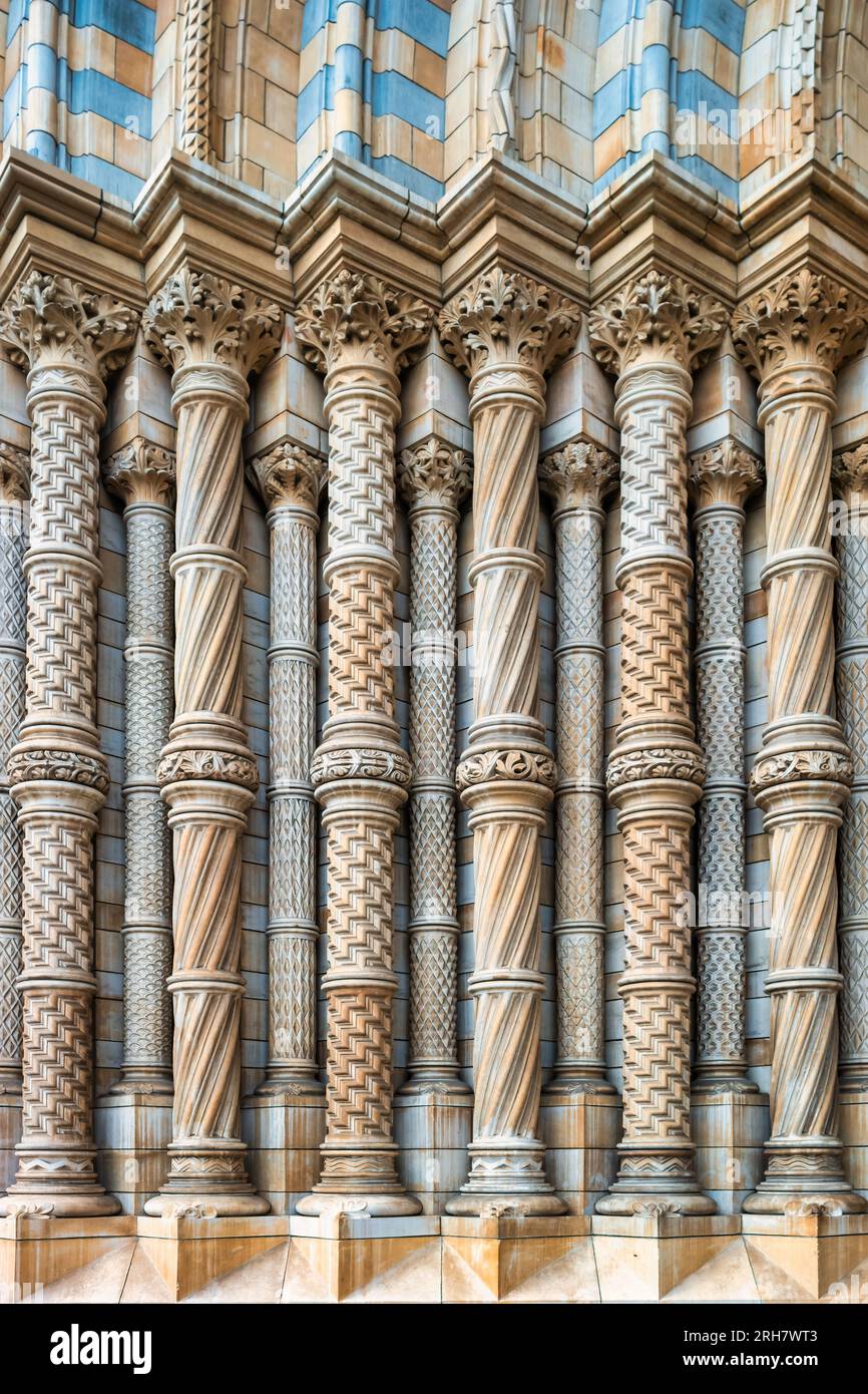 Pillars at the Natural History Museum in London England UK Stock Photo