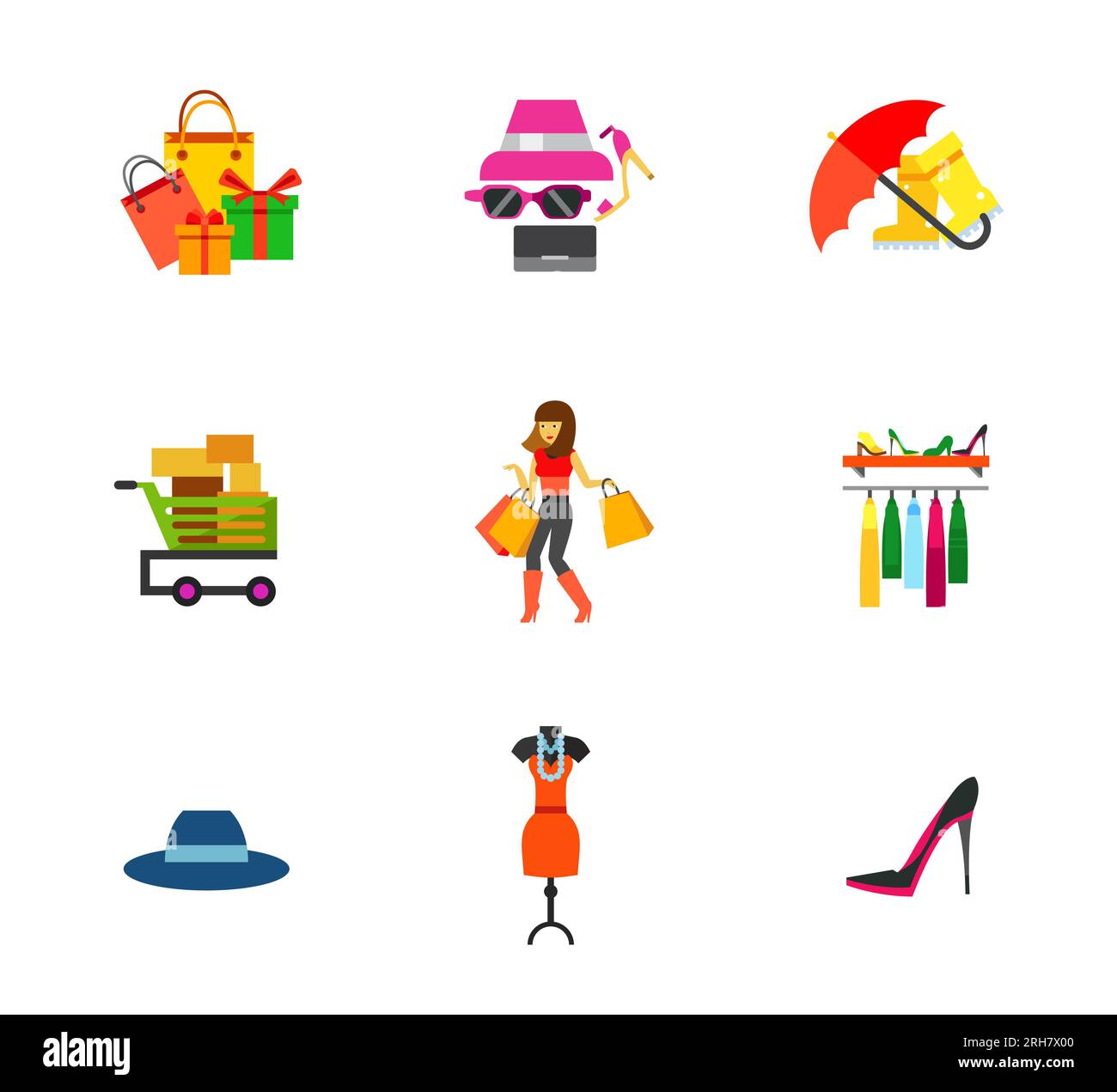 Shopping and fashion icon set Stock Vector Image & Art Alamy