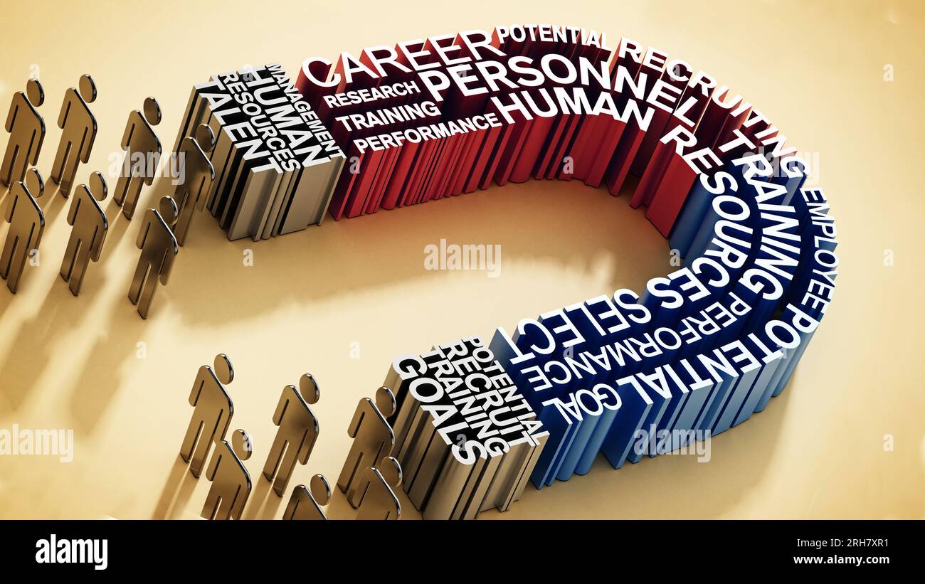 Human resources related keywords forming horseshoe attracts