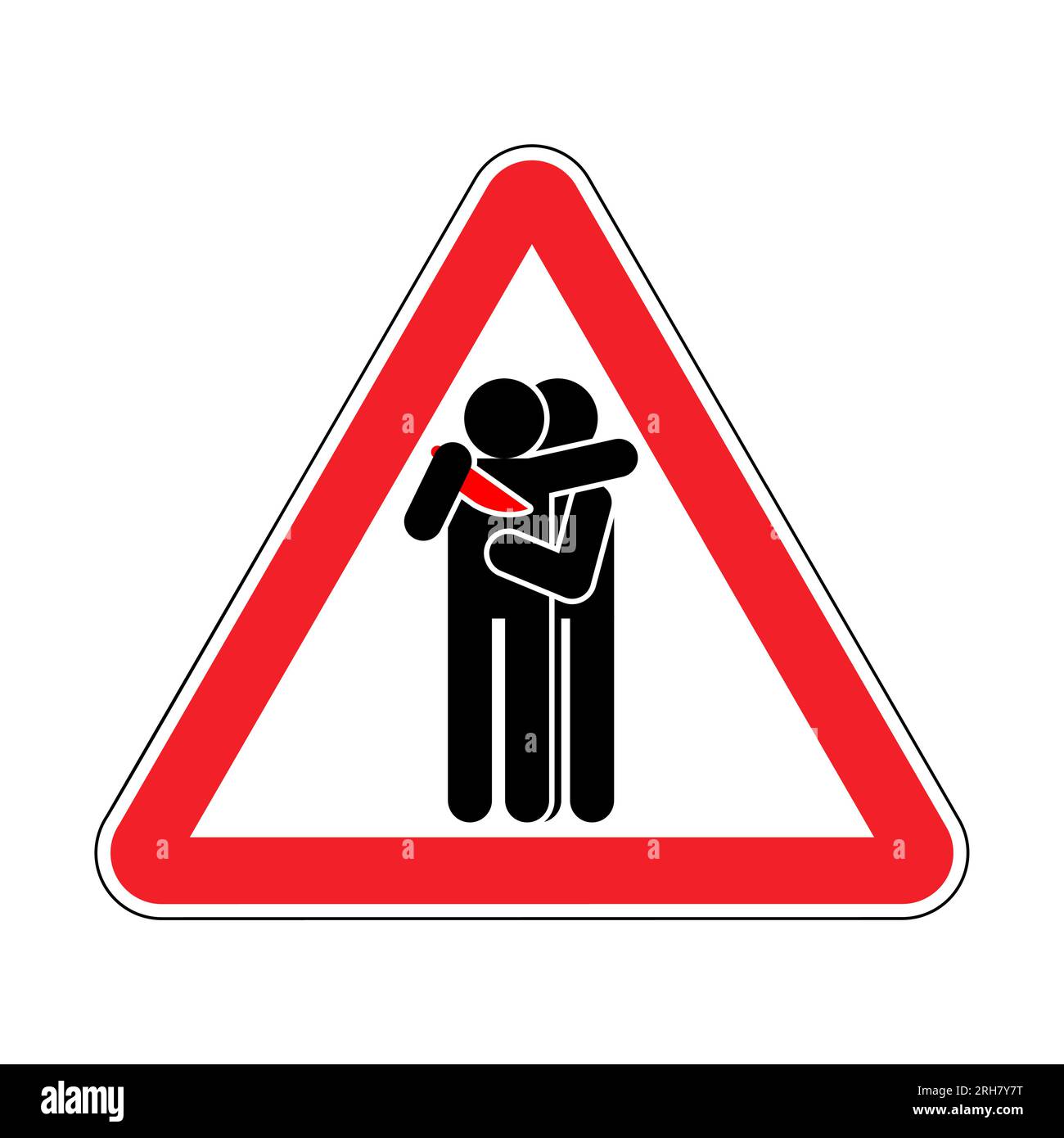 Attention traitor. Caution of betrayal. Red triangular road sign