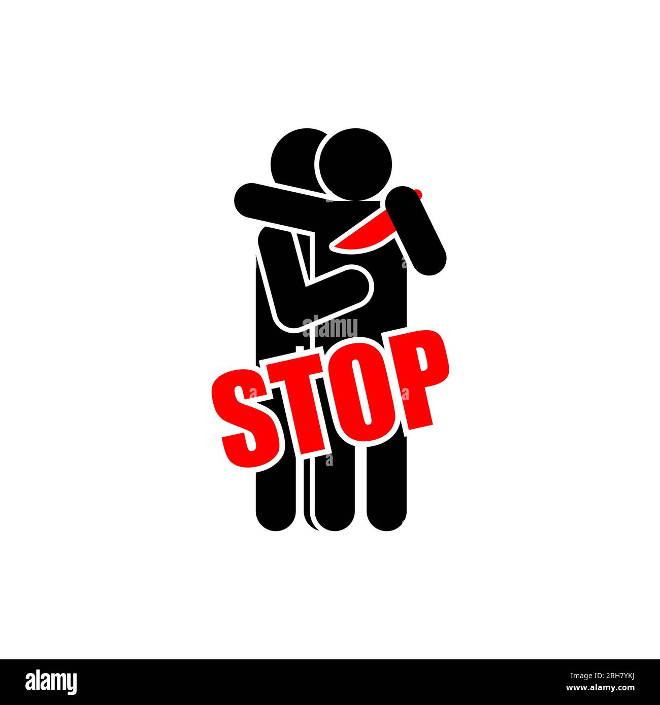 Stop traitor. Ban of betrayal. Concept of betrayal is a knife in the back. Stock Vector