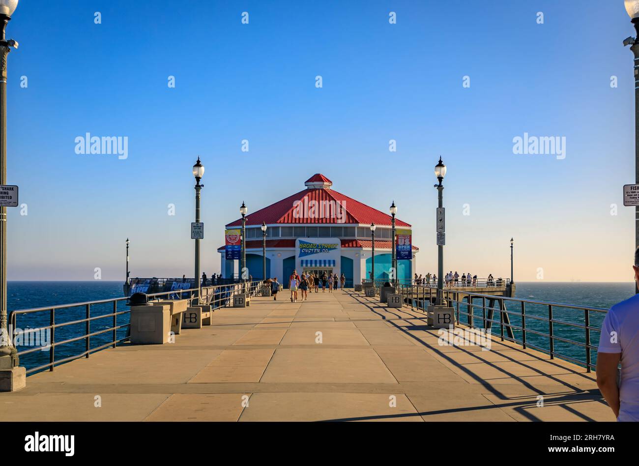Huntington Beach, USA August 4, 2023 A restaurant at the end of the