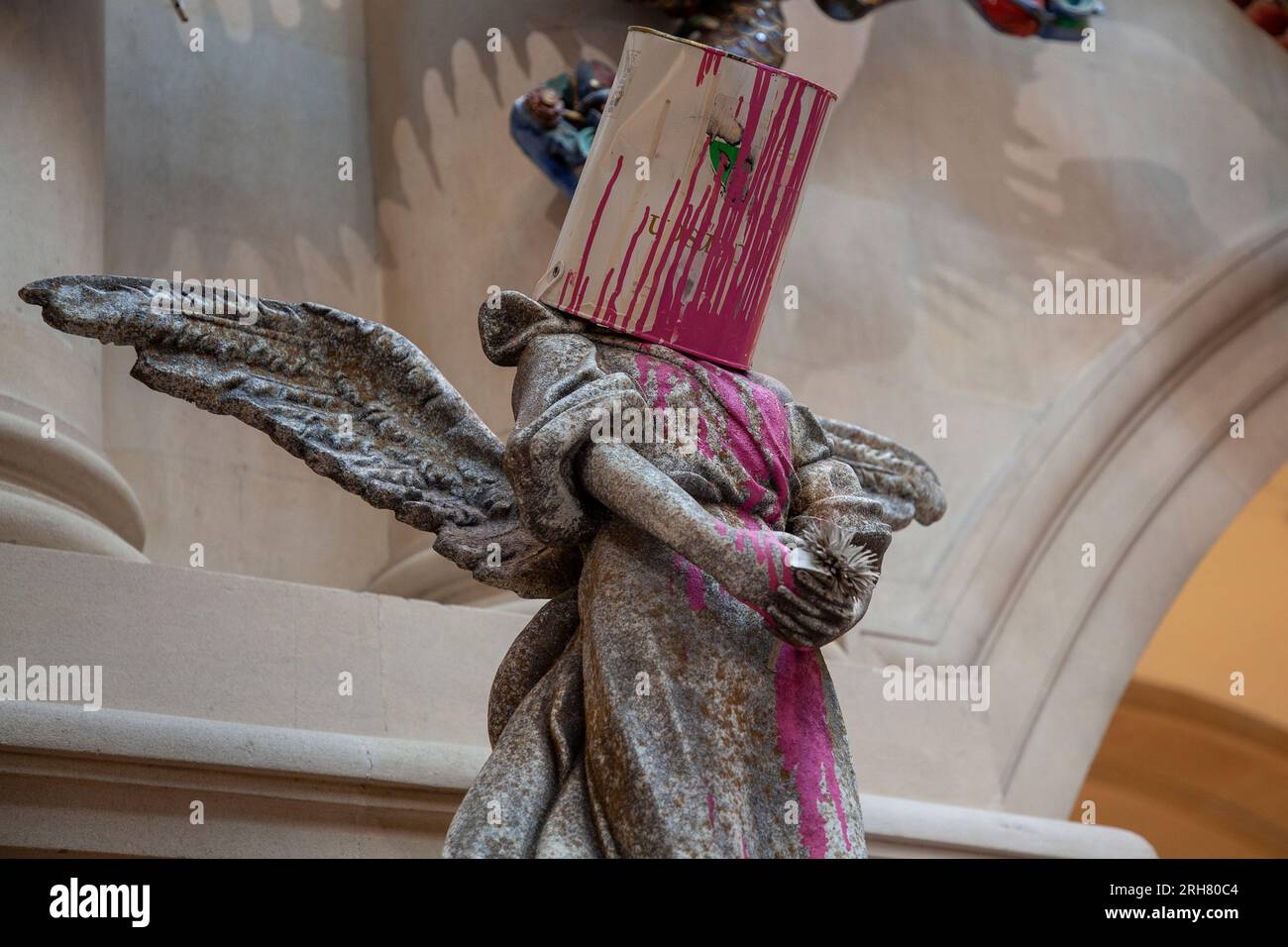 Paint pot Angel installed by Banksy in the City Museum, Bristol Stock Photo
