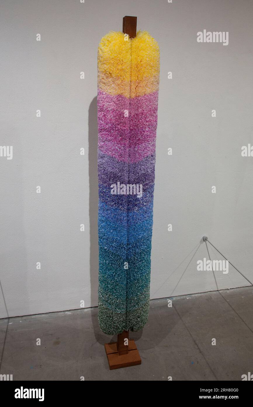 Will Cruickshank - Spectrum Spindle no 8.  On display during Threads: ‘Breathing stories into materials’ at Arnolfini in Bristol Stock Photo