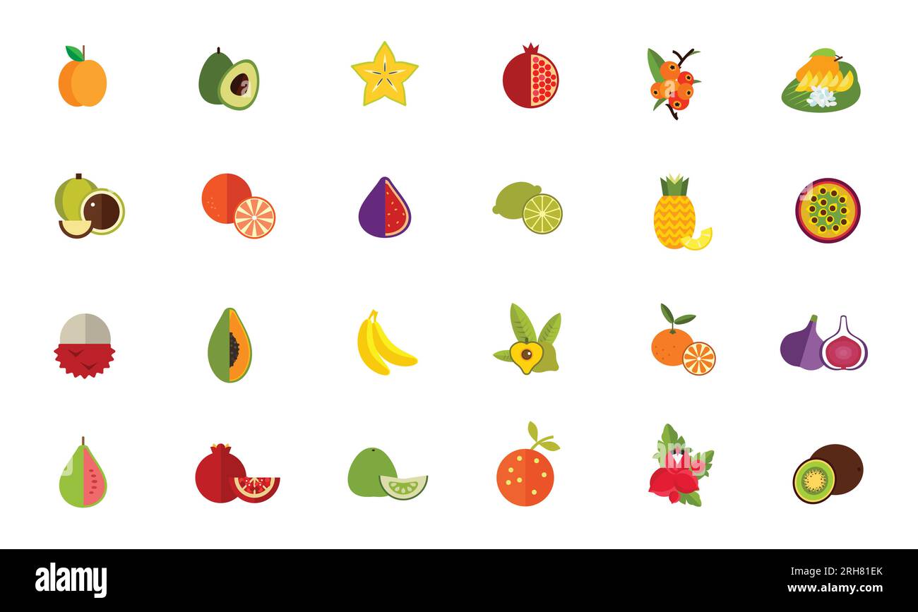 Fruit icon set Stock Vector Image & Art - Alamy