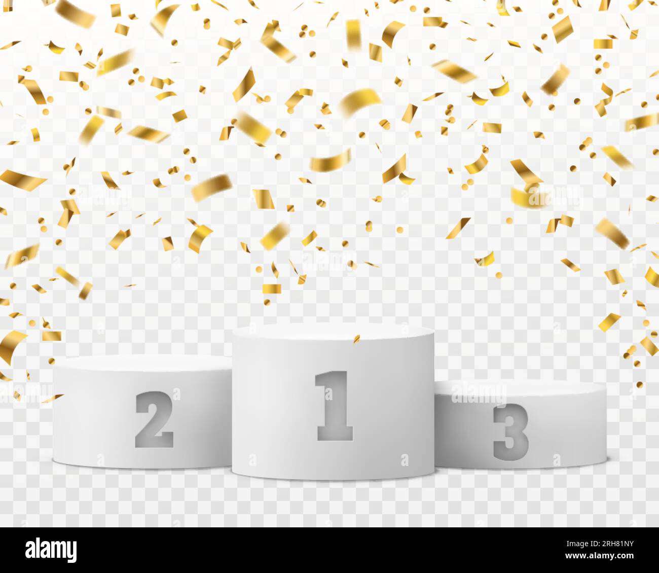 Winner background with confetti. Celebrating announcement award podium