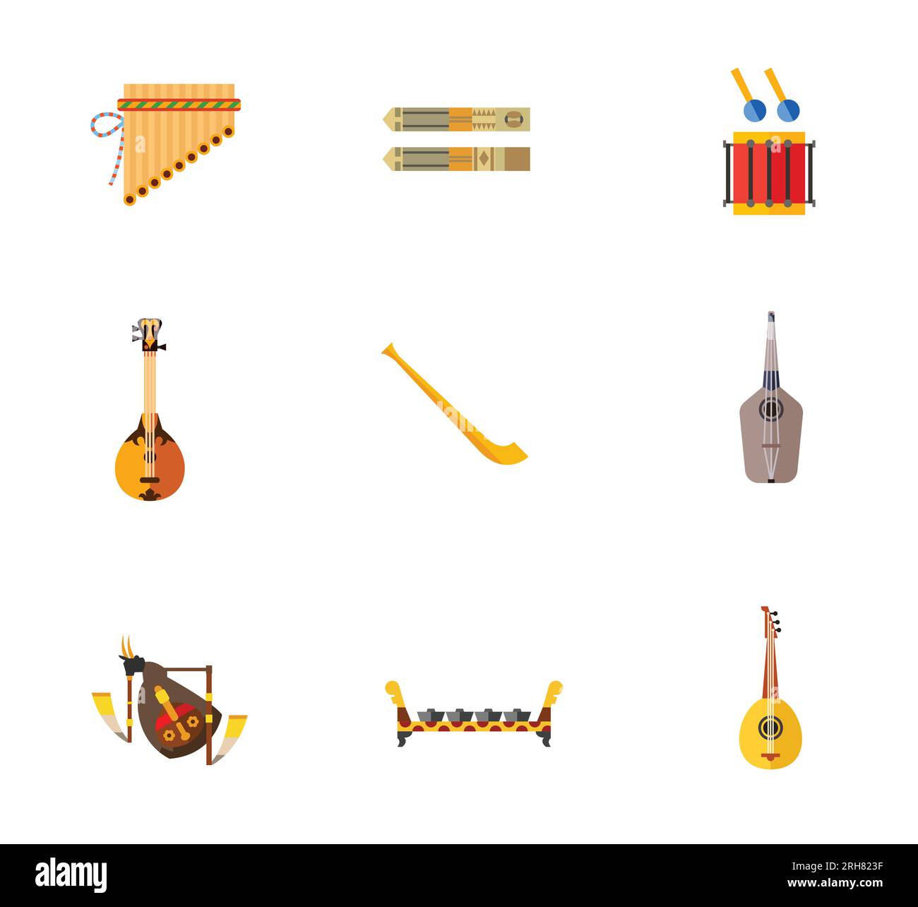 Folk musical instruments icon set Stock Vector Image & Art Alamy