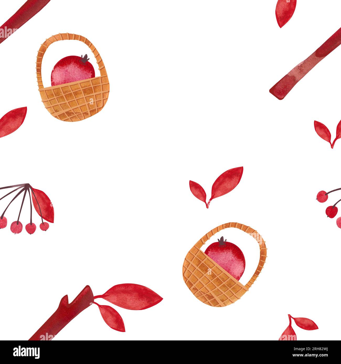 Watercolor seamless patern with autumn gnomes . Seasonal wrapping paper ...