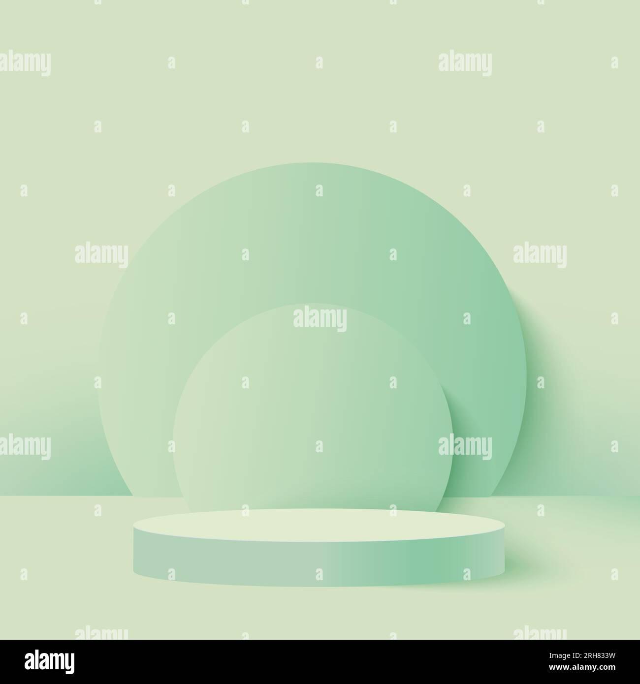 Abstract background with green geometric 3d podiums. Vector ...