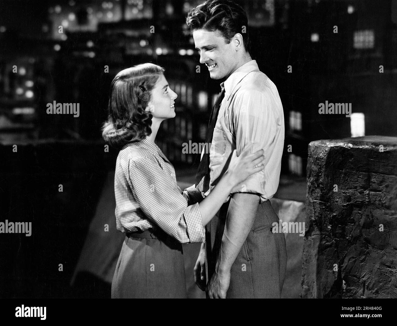 Pier Angeli, John Ericson, on-set of the Film, 'Teresa', MGM, Loew's Inc., 1951 Stock Photo