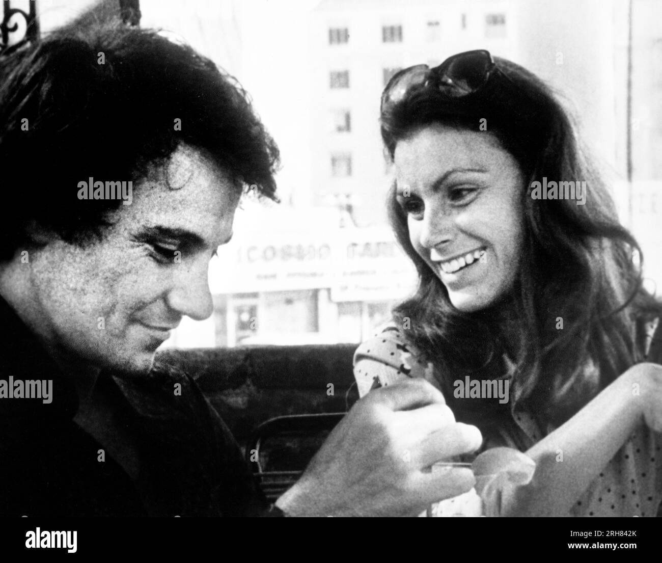Harvey Keitel, Cynthia Bostick, on-set of the Film, 'That's The Way Of The World', United Artists, 1975 Stock Photo