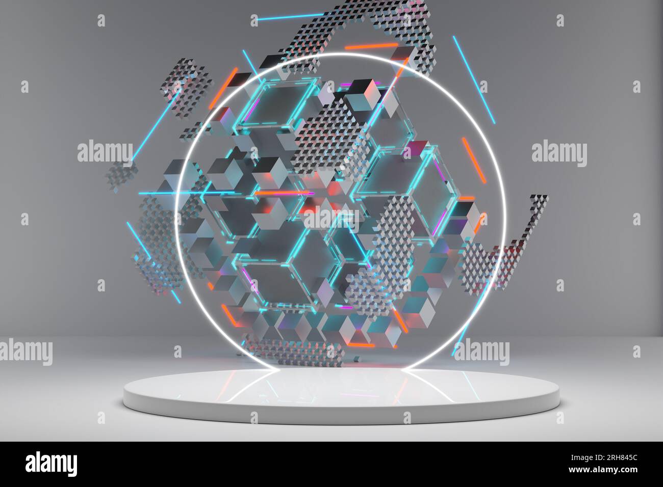 Composition of geometric shapes with empty space to showcase product ...