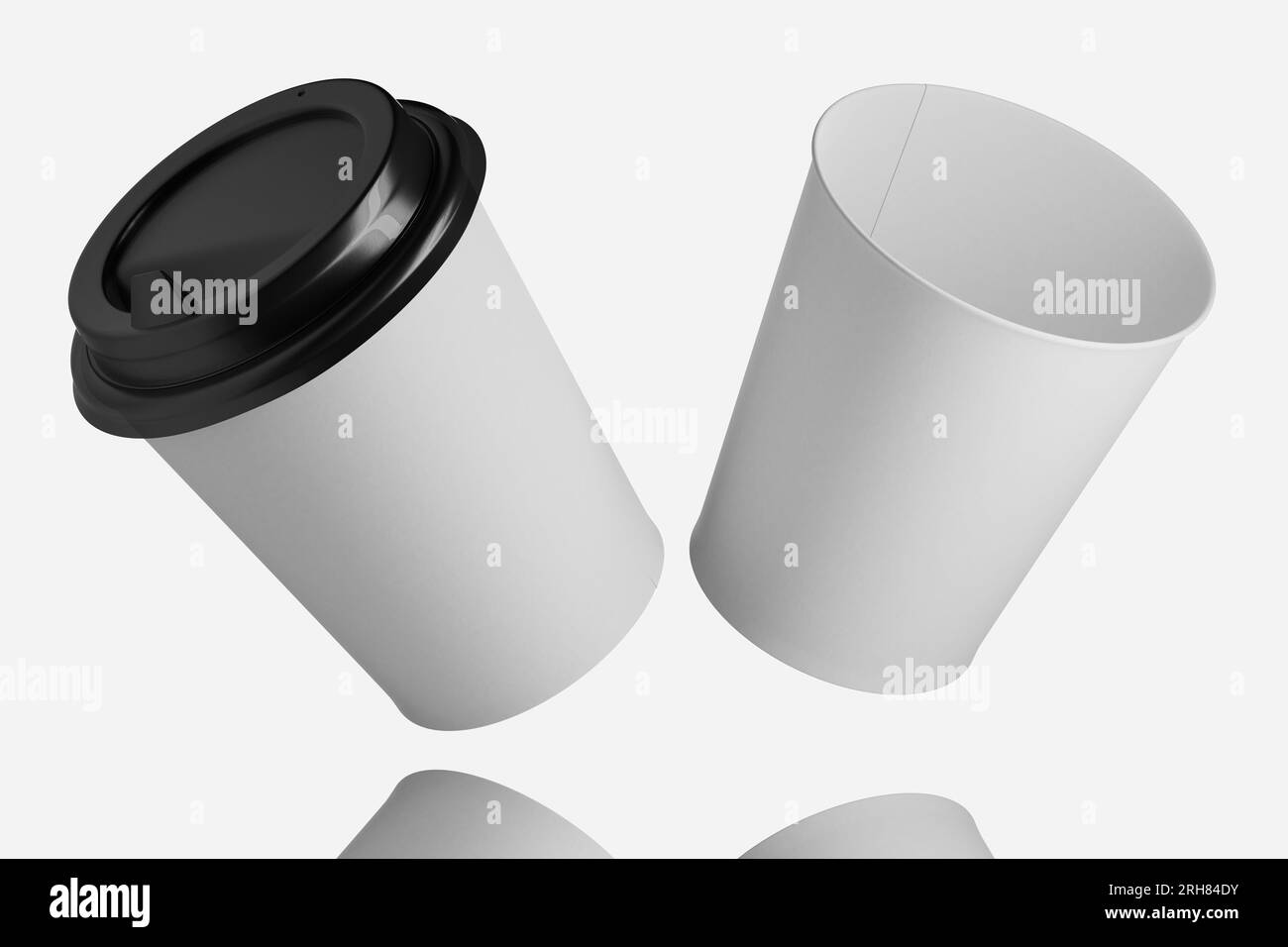 White paper cup mockup for your design. White disposable cup mockup. 3d ...