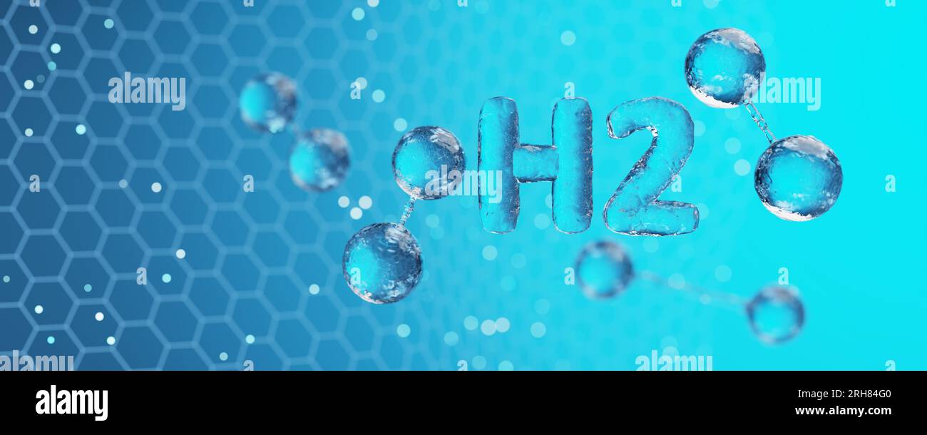 Hydrogen as an alternative energy. Concept of a hydrogen fuel cell. Images of hydrogen. Pure