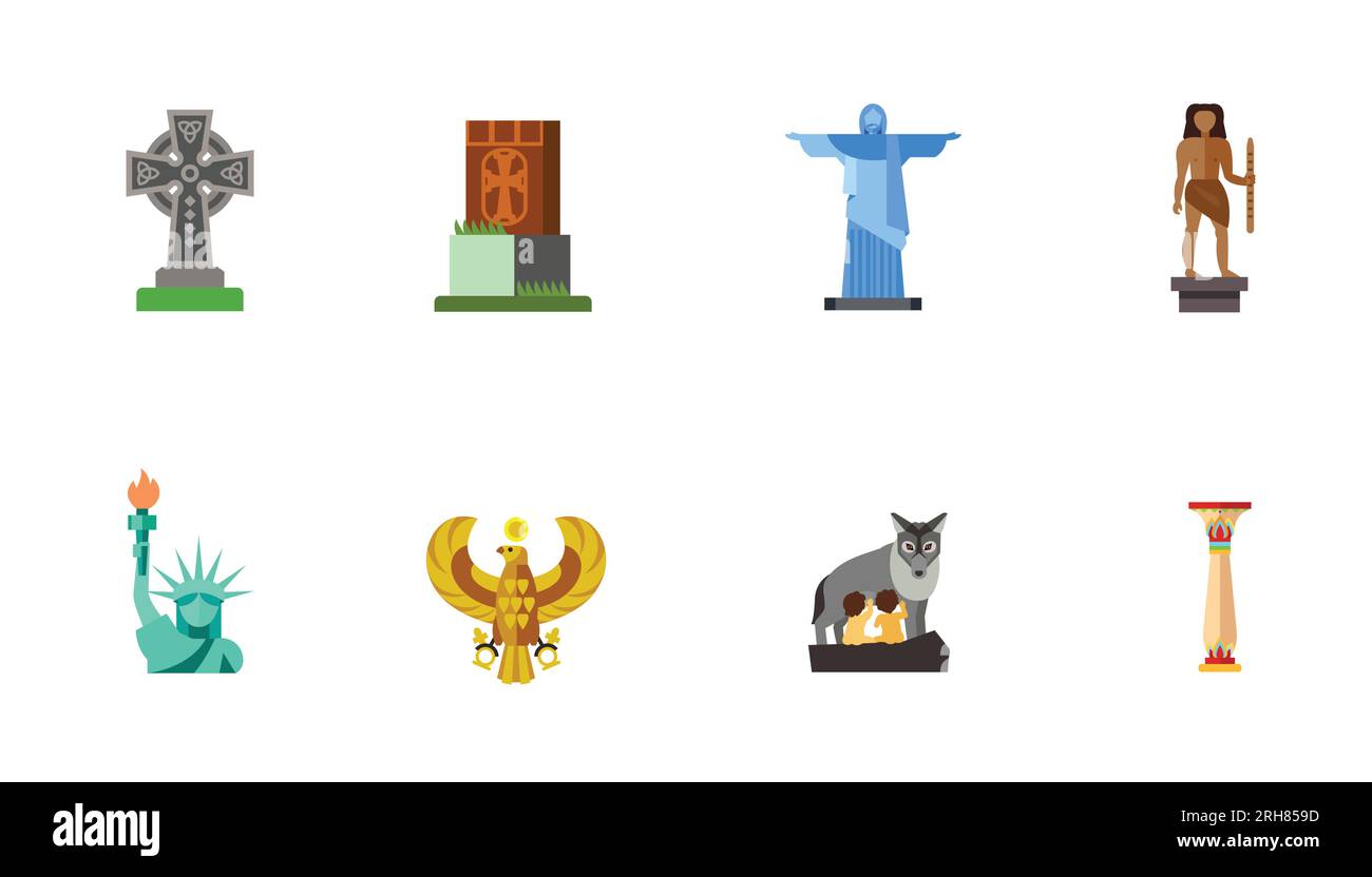 Statues icon set Stock Vector Image & Art Alamy