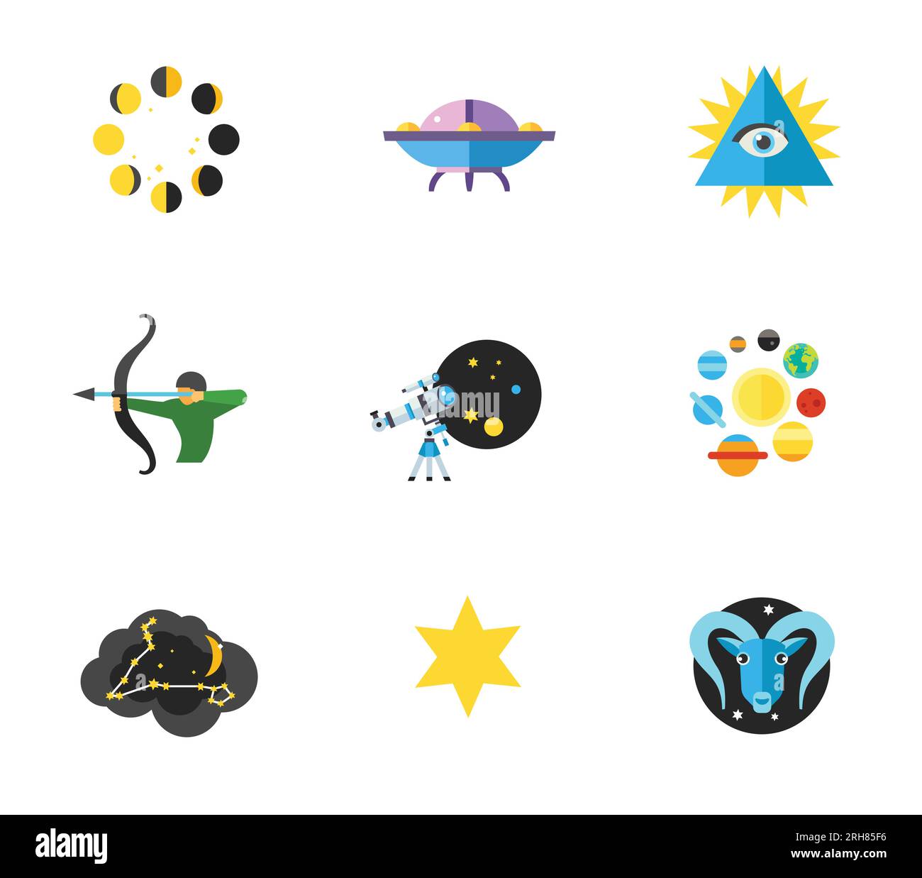 Astrology and Astronomy icon set Stock Vector Image & Art - Alamy